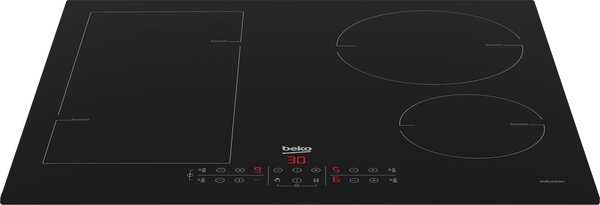 Beko Piano Cottura Induzione da Incasso 4 Fuochi Larghezza 59 cm in Vetro colore Nero - CBIZ2435B