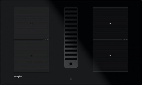 Whirlpool Piano Cottura Induzione da Incasso 4 Fuochi 83 cm con Cappa Cucina Integrata colore Nero - WVHF83BB