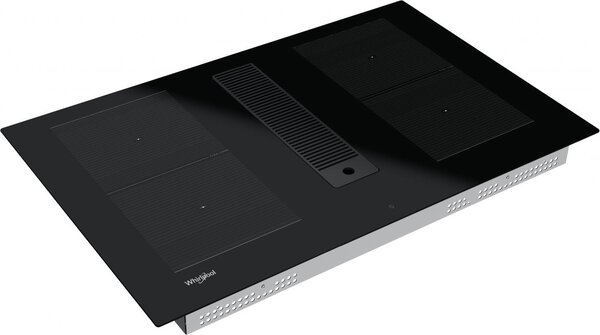 Whirlpool Piano Cottura Induzione da Incasso 4 Fuochi 83 cm con Cappa Cucina Integrata colore Nero - WVHF83BB