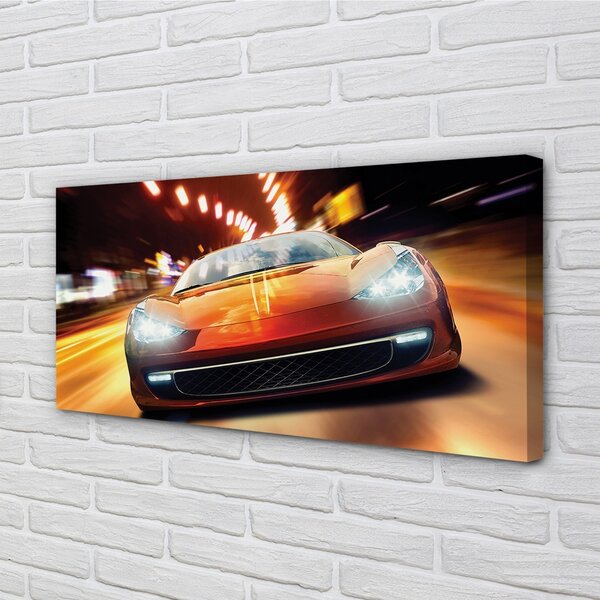 Quadro stampa su tela Sports Auto City of Light 100x50 cm