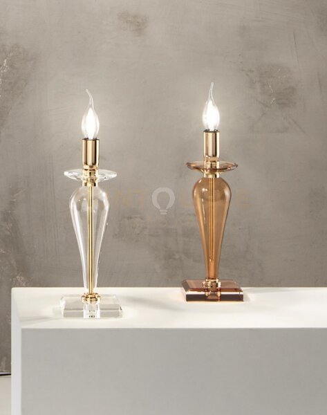 Lume piccolo paganini cristallo oro 1 luce attacco e14 h.32cm