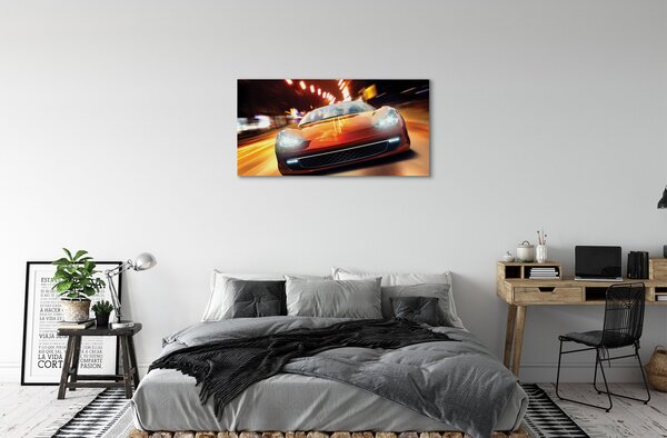 Quadro stampa su tela Sports Auto City of Light 100x50 cm