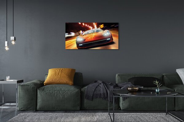Quadro stampa su tela Sports Auto City of Light 100x50 cm