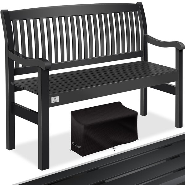 Panchina da giardino KESSER® in legno, resistente alle intemperie | Per 3-4 persone | Panchina da parco in legno massello | Panchina con portata massima di 320 kg | Panchina da balcone, terrazza e giardino, copertura inclusa