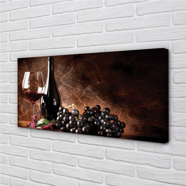 Quadro su tela Un bicchiere di vino 100x50 cm