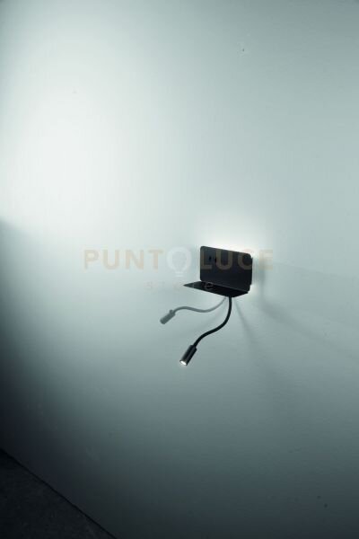 Applique mensola stan a led nero 8,5w 3000k 560lm l.20cm
