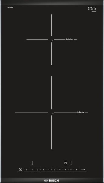 Bosch Piano cottura induzione elettrico 2 Fuochi da incasso Larghezza 30 cm in Vetroceramica colore Nero - PIB375FB1E Serie 6