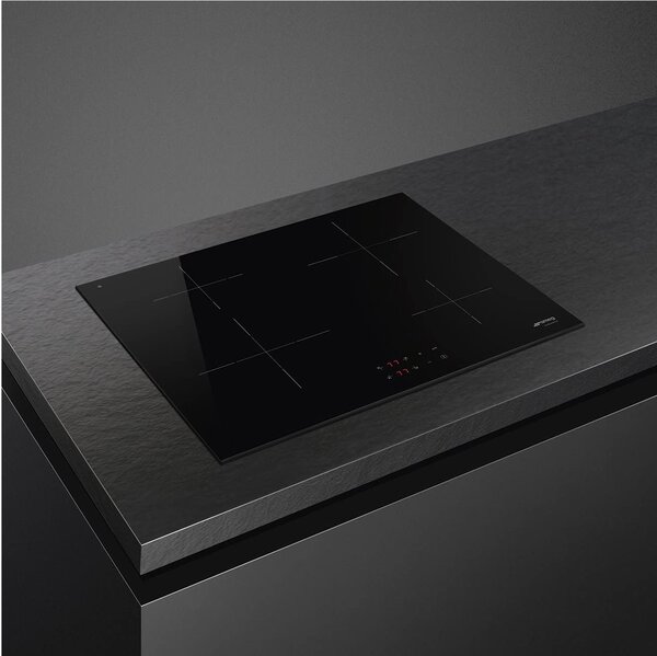 Smeg Piano Cottura Induzione Elettrico 4 Fuochi da Incasso Larghezza 60 cm in Vetroceramica colore Nero - SI2641D