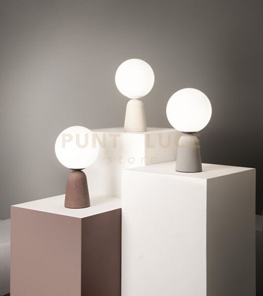 Lumetto rock rosso con vetro bianco 1 luce attacco e14 d.15cm