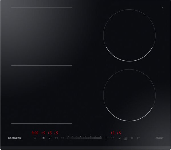 Samsung Piano cottura Induzione Elettrico 3 Fuochi da Incasso Larghezza 59 cm in Vetroceramica colore Nero - NZ64R3747BK