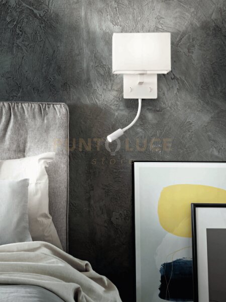 Applique shadow led 3w 1 luce e27 bianco con paralume