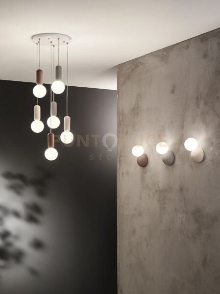 Applique rock rosso con vetro bianco attacco g9 1 luce h.14cm l.12cm