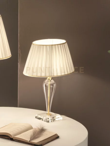 Lumetto ravel cristallo e oro attacco e14 1 luce h. 29+17cm