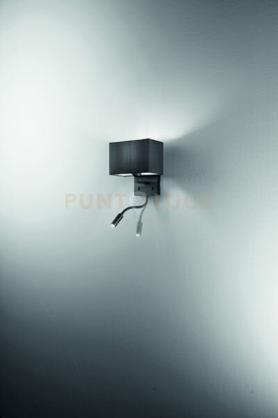 Applique shadow led 3w 1 luce e27 nero con paralume