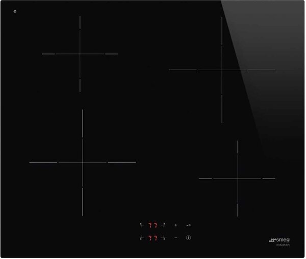 Smeg Piano Cottura Induzione Elettrico 4 Fuochi da Incasso Larghezza 60 cm in Vetroceramica colore Nero - SI2641D