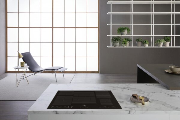 Whirlpool Piano Cottura Induzione Elettrico 5 Fuochi Larghezza 90 cm in Vetroceramica colore Nero - WT1090BA