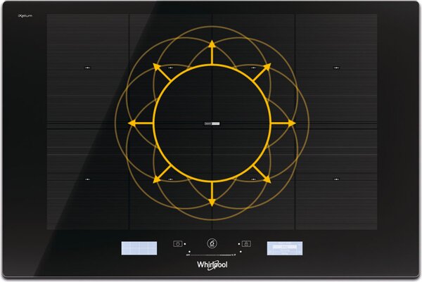 Whirlpool Piano cottura Induzione Elettrico 8 Fuochi da Incasso Larghezza 77 cm Funzione Flexicook / 6 Senso Chef Control in Vetroceramica colore 