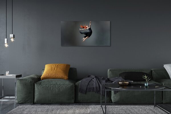 Quadro su tela Una donna in un vestito nero 100x50 cm