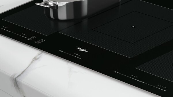 Whirlpool Piano Cottura Induzione Elettrico 5 Fuochi Larghezza 90 cm in Vetroceramica colore Nero - WT1090BA