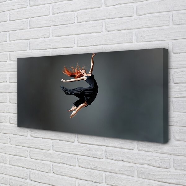 Quadro su tela Una donna in un vestito nero 100x50 cm