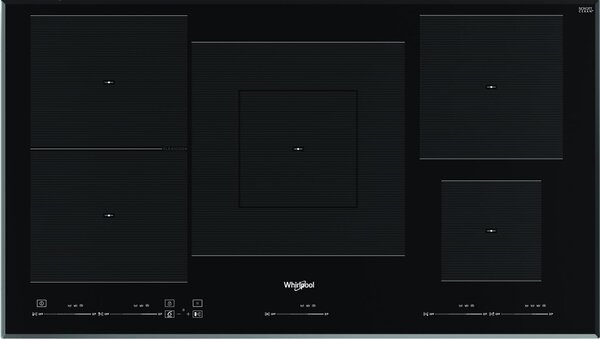 Whirlpool Piano Cottura Induzione Elettrico 5 Fuochi Larghezza 90 cm in Vetroceramica colore Nero - WT1090BA
