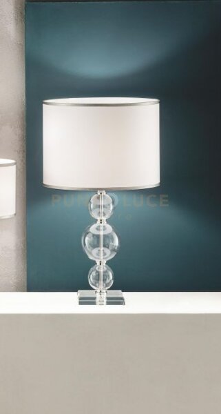 Lume grande tebe trasparente e cromo 1 luce attacco e27 d.35cm