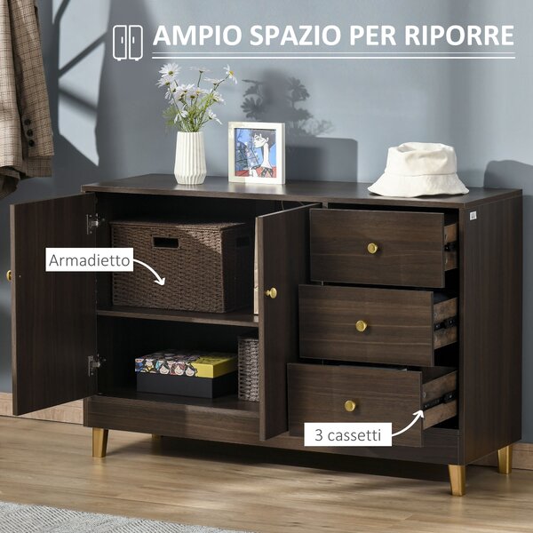 Credenza Moderna HOMCOM Con Luci LED - 120x34x70 Cm, 4 Cassetti E 2 Ante, Bianco, Con Telecomando - Foto 11