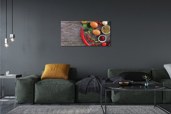 Stampa quadro su tela Foglie di pepe d'uovo 100x50 cm