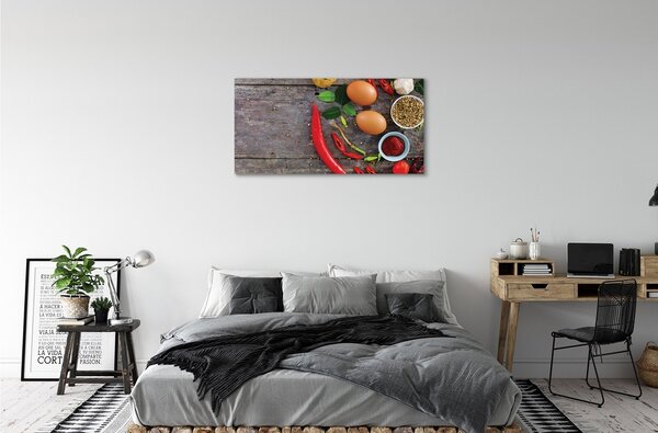 Stampa quadro su tela Foglie di pepe d'uovo 100x50 cm