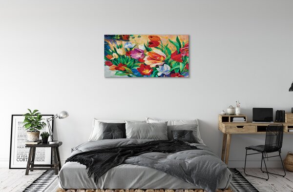 Quadro su tela Fiori 100x50 cm