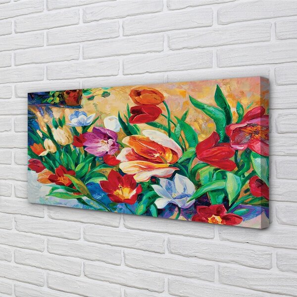 Quadro su tela Fiori 100x50 cm