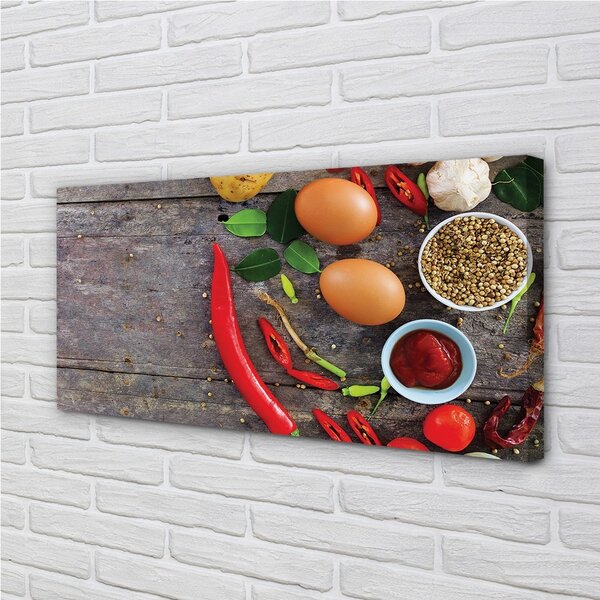 Stampa quadro su tela Foglie di pepe d'uovo 100x50 cm