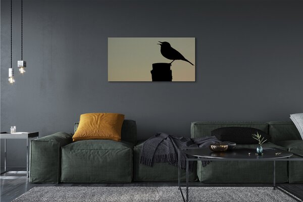 Quadro su tela Uccello nero 100x50 cm