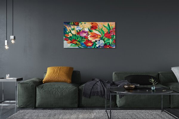 Quadro su tela Fiori 100x50 cm