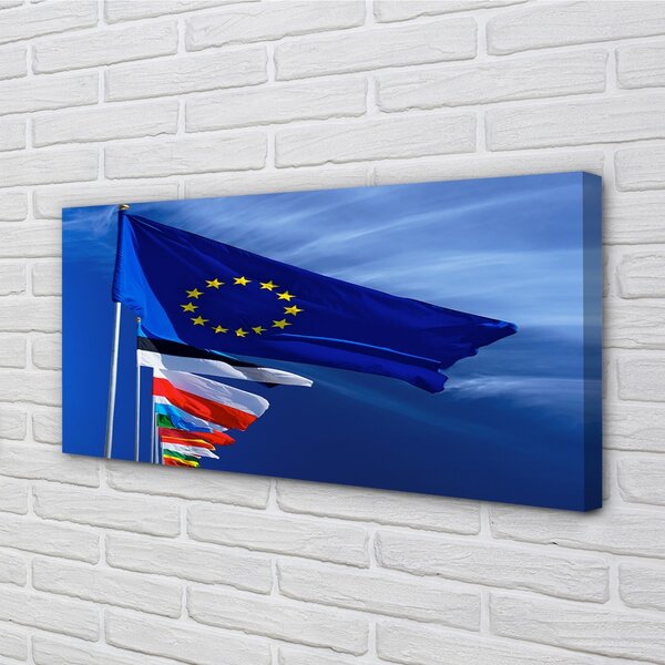 Quadro su tela Varie bandiere 100x50 cm