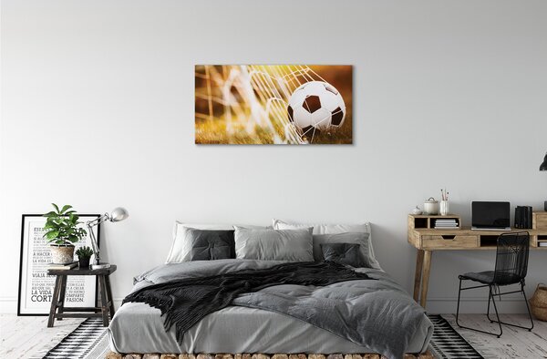 Quadro su tela Erba di sfondo giallo a sfera 100x50 cm