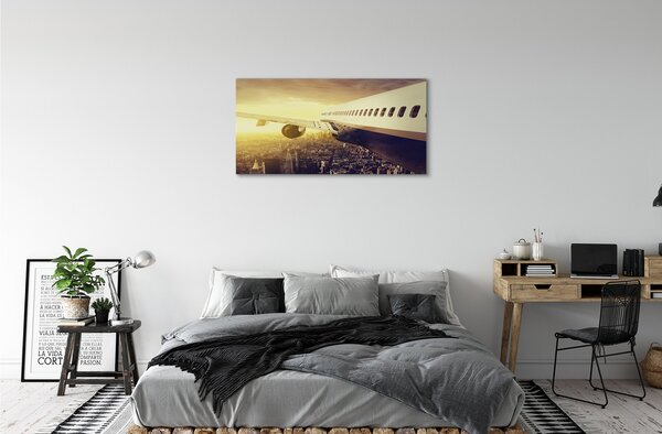 Quadro su tela Aircraft City West 100x50 cm