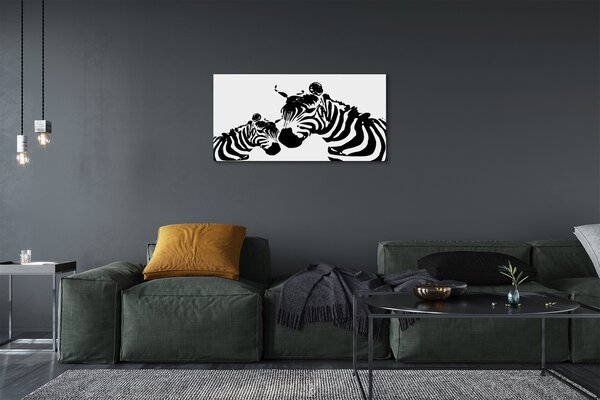 Quadro stampa su tela Zebre dipinte 100x50 cm