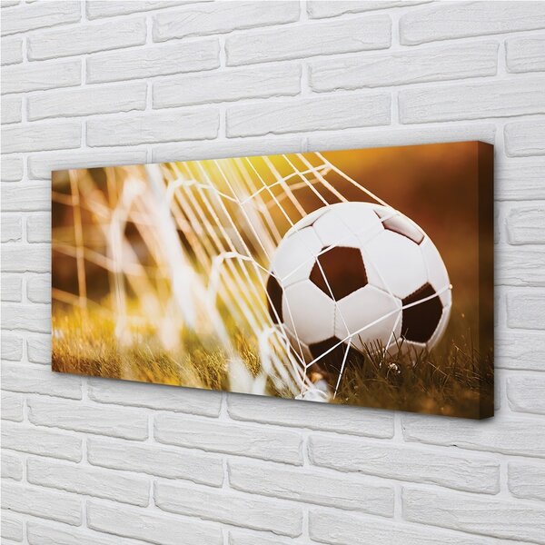Quadro su tela Erba di sfondo giallo a sfera 100x50 cm