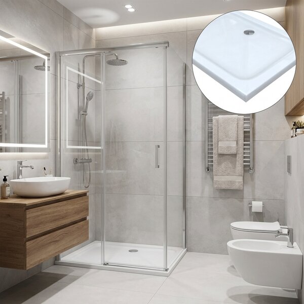 Fluxy Piatto Doccia Serie Flat Rettangolare cm 80x100 - 2070220