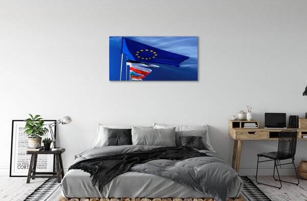 Quadro su tela Varie bandiere 100x50 cm