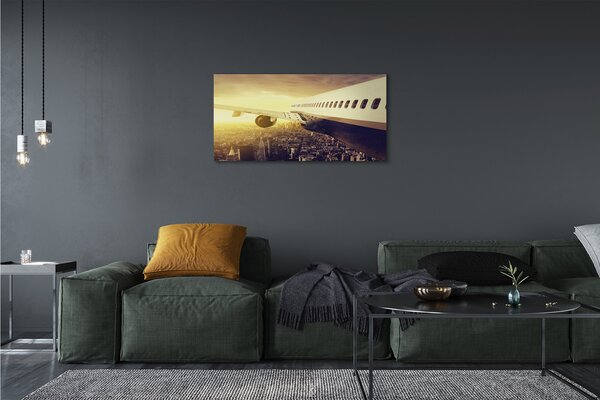 Quadro su tela Aircraft City West 100x50 cm