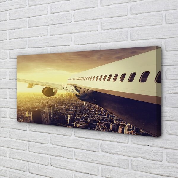 Quadro su tela Aircraft City West 100x50 cm