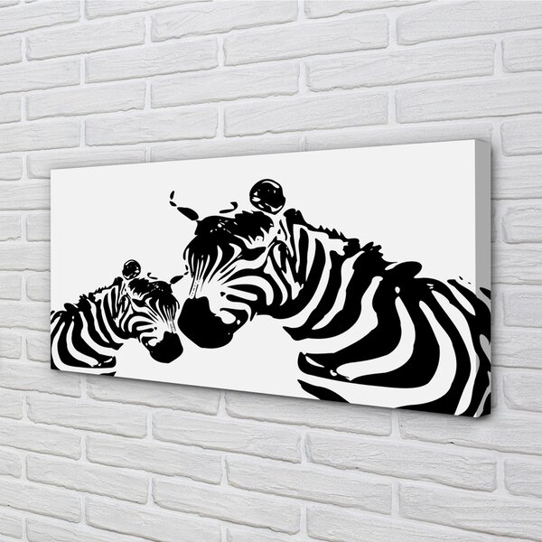 Quadro stampa su tela Zebre dipinte 100x50 cm