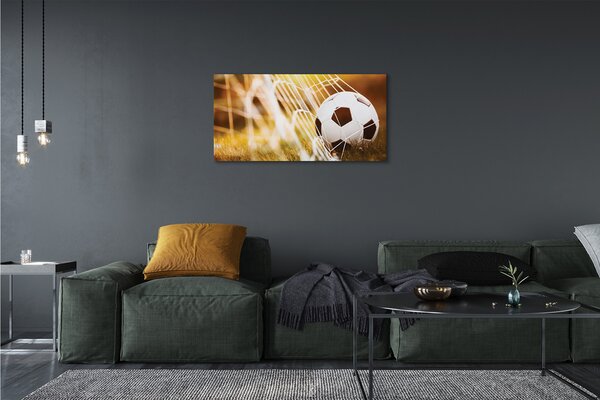 Quadro su tela Erba di sfondo giallo a sfera 100x50 cm