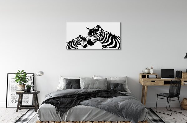 Quadro stampa su tela Zebre dipinte 100x50 cm