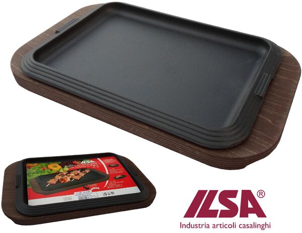 ILSA Piatto a Servire Rettangolare cm 30x22 Ghisa-Legno - 04840300