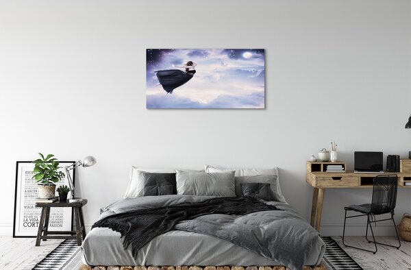 Quadro su tela Fata Sky Cloud Moon 100x50 cm