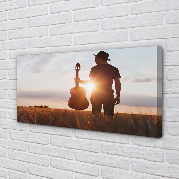 Quadro su tela Chitarra uomo 100x50 cm