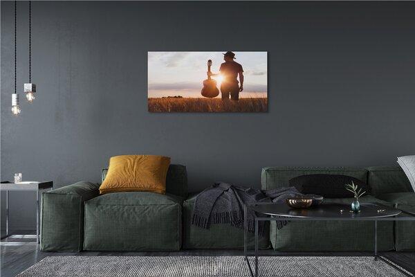 Quadro su tela Chitarra uomo 100x50 cm